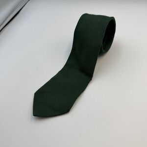 Vintage Berkley Cravats Mens Green 100% Lambs Wool Tie Woven in Scotland Preppy